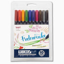Tombow Fudenosuke Brush Pen - 10 Color Set