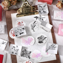 Flower Garden Rubber Stamp - Rye