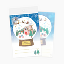 Furukawashiko Snow Globe Christmas Message Card - Snowy Night - Limited Edition