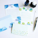 Green Flash Watercolor Letter Set - Starry Night