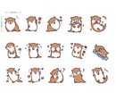 Lovely Sea Otter Paper Stickers