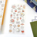 Mind Wave Lifeful Illust Stickers - Cafe